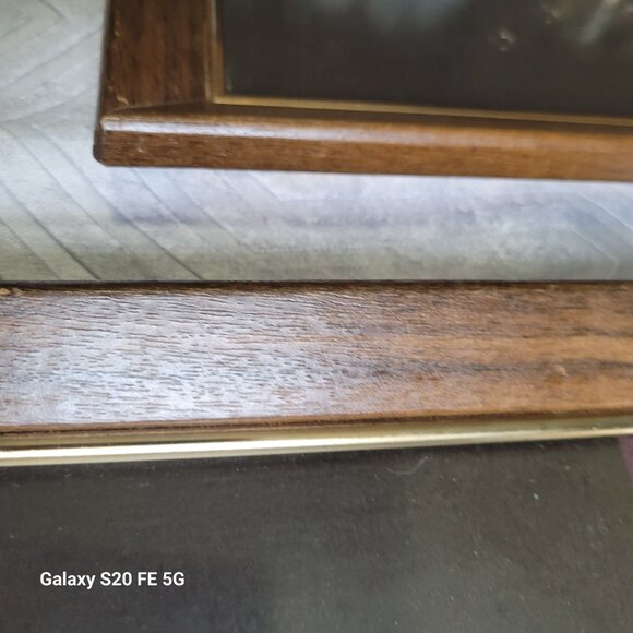 Vintage Wood Picture Photo Frames Self Standing 1970s Set of Two 2 MCM - Picture 4 of 16